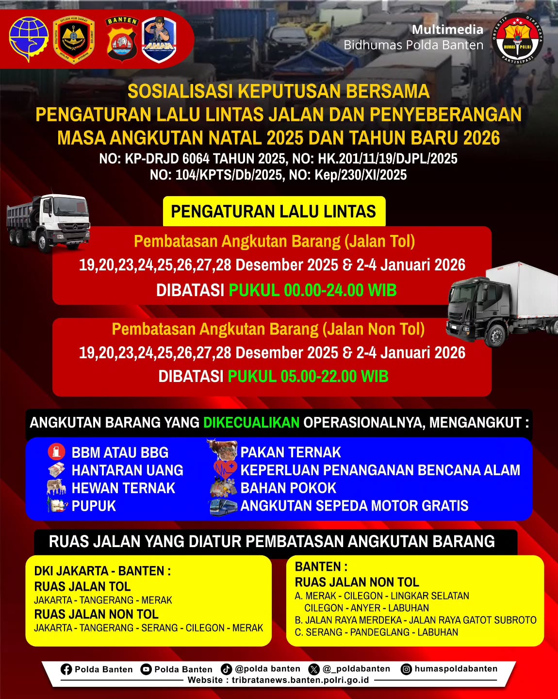 Sosialisasi pengaturan lalu lintas jalan & penyeberangan masa angkutan natal 2025 dan tahun baru 2026